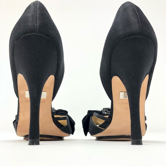 📣💲⬇️ EUC!! Mischka Black Peep Toe w Sparkles - Picture 7 of 8